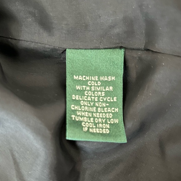 Lauren Ralph Lauren Women Black Cropped Button Front Raincoat Jacket Large P - Picture 11 of 11